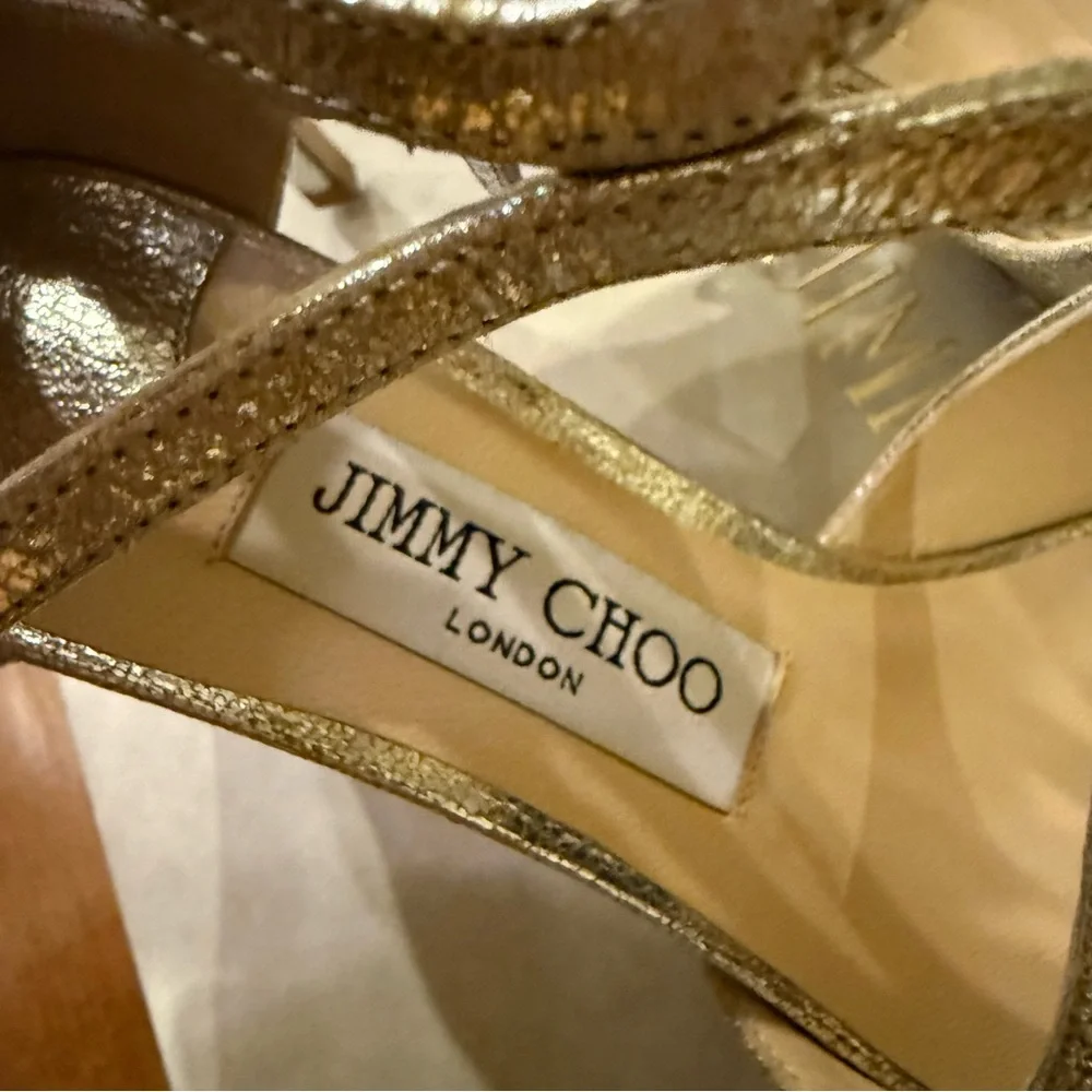 Jimmy Choo Metallic Gold Heels - Picture 11 of 13